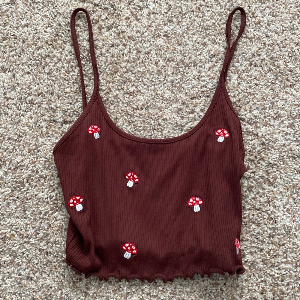 Brown Mushroom tank top from Liz & Sara Size M